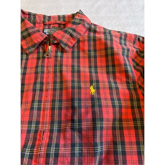 Polo Ralph Lauren Size Small Plaid Zip Up Jacket Men Red Vintage Y2K - Picture 4 of 6
